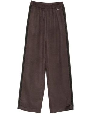 Herno Pantalon Palazzo À Taille Élastiquée - Marron
