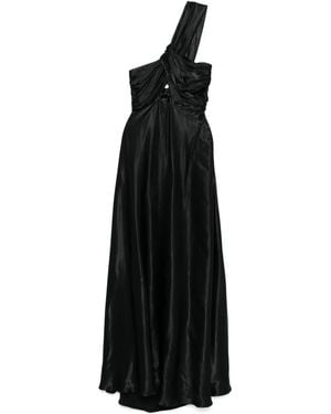 MOUTAKI Satin Maxi Dress - ブラック