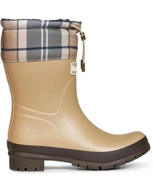 Barbour Bottines Mowbray À Empiècements À Motif Tartan Et Lien De Resserrage - Blanc