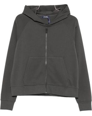Max Mara Smmmarea Zip-Fastening Ribbed-Knit Hoodie - Grey