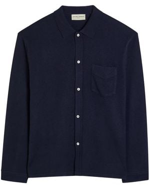 Officine Generale Button-Up Long-Sleeve Shirt - Blue
