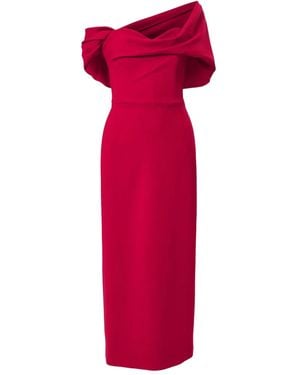 Carolina Herrera オフショルダー ドレス - レッド