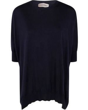 Gentry Portofino ドロップショルダー ニットトップ - ブルー