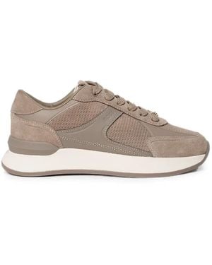 BOSS Panelled Low-Top Trainers - Natural