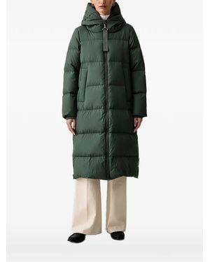 Marc O' Polo Quilted Hooded Oversized Coat - Green