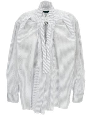 Jejia Chemise Rayée À Col V - White