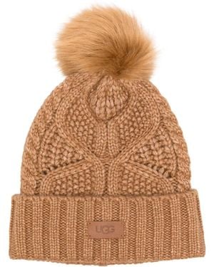 UGG Cable Pom Beanie - Brown