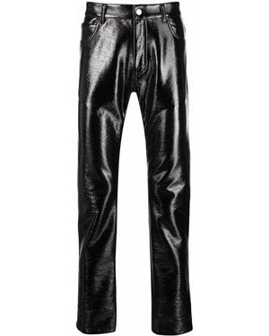 Courreges High-Shine Straight Trousers - Black