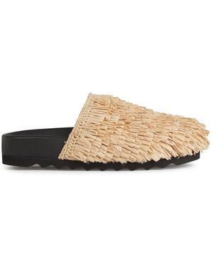 Stella McCartney Mules Aus Raffiabast - Weiß