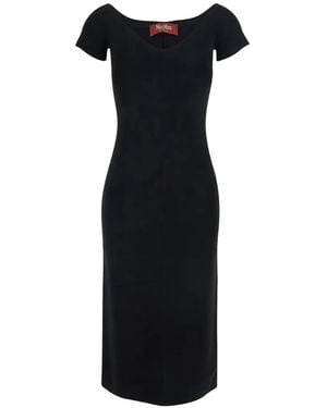 Max Mara Cabina V-Neck Dress - Black
