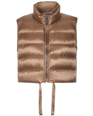 Max Mara Quilted Cropped Gilet - Brown