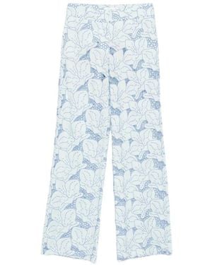 Genny Embroidered Trousers - Blue