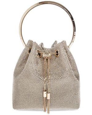 Jimmy Choo Bon Bon Crystal-Embellished Bucket Bag - Natural
