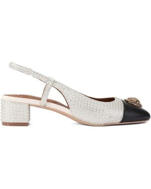Kurt Geiger 40mm Sloane two-tone slingback pumps - Weiß
