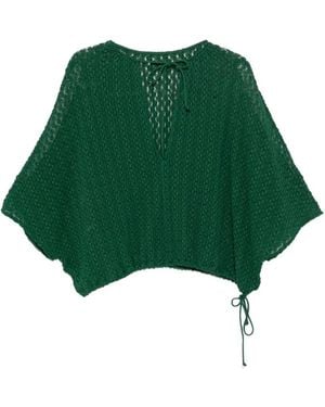 Fisico Top De Punto Con Encaje - Verde