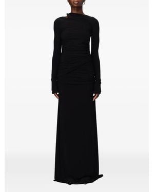 ELEH Abito Lungo Nia Con Ruches - Nero