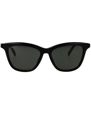 Gucci Crystal-Embellished Logo-Lettering Sunglasses - Black