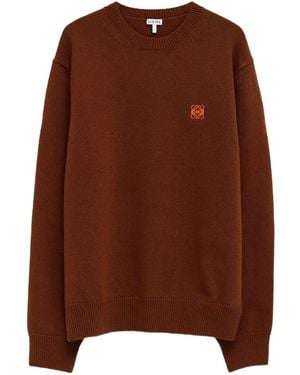 Loewe Logo-Embroidered Sweater - Brown