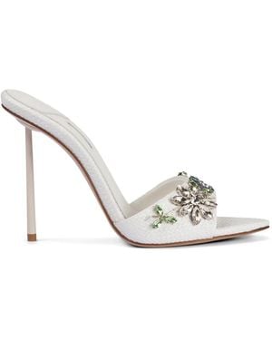 Le Silla Prairie Floral Sandals - White