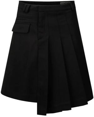 Nach Asymmetric-Pleated Mini Skirt - Black