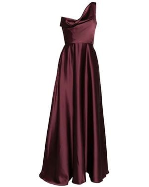 Amsale One-Shoulder Draped Gown - Purple