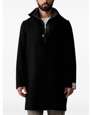 Marc O' Polo Single-Breasted Layered Coat - Black