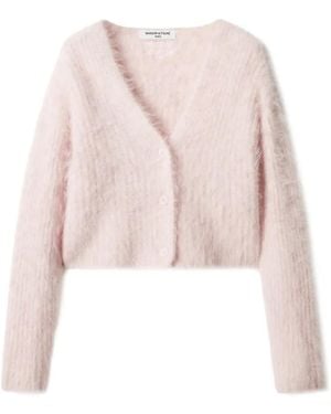 Maison Kitsuné Brushed-Knit Cropped Cardigan - Pink