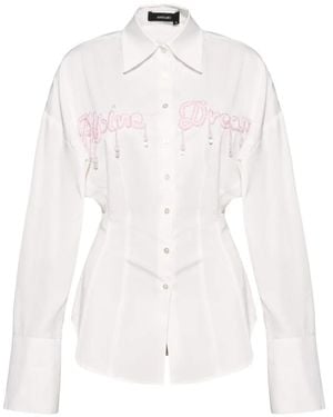 ANOUKI Chemise Ornée À Col Lacé - Blanc