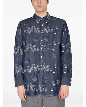 Engineered Garments Overhemd Met Borduurwerk - Blauw