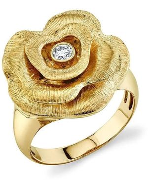 Sydney Evan Bezel Rose シグネットリング 14kイエローゴールド - メタリック