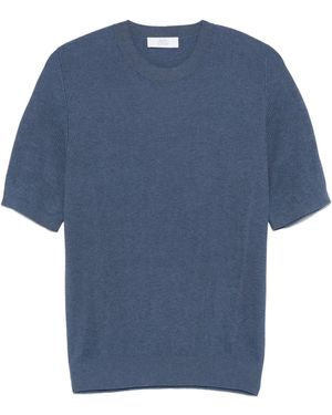 Mauro Ottaviani T-Shirt Aus Geripptem Strick - Blau