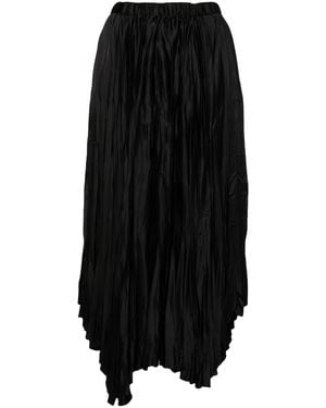 B+ AB Asymmetric Pleated Skirt - Black