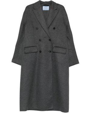 Prada Abrigo con doble botonadura - Gris