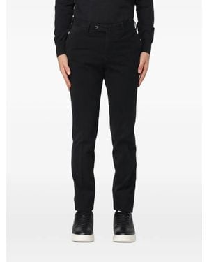 PT Torino Straight-Leg Cotton Trousers - Black