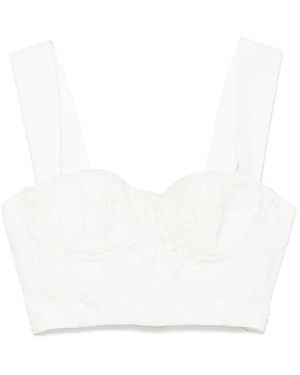 Hemant & Nandita Broderie-Anglaise Top - White