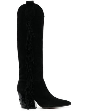 Philipp Plein Calf-Leather Cowboy Boots - Black