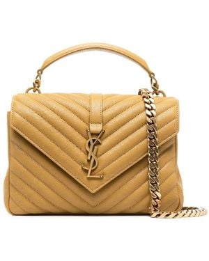 Saint Laurent Collège Medium Schoudertas - Metallic