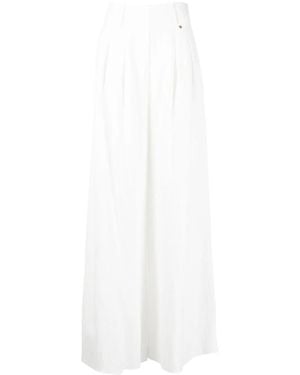 Nissa High-Waisted Flared Trousers - White