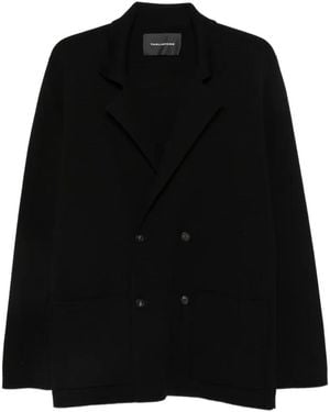 Tagliatore Veste En Laine Vierge À Boutonnière Croisée Willow - Black