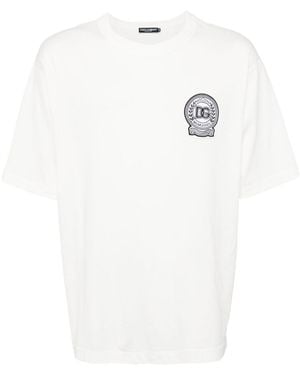 Dolce & Gabbana T-Shirt Mit Logo-Patch - Weiß