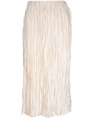 Vince Satin Midi Skirt - Natural