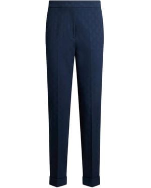 Etro Cotton Elastane Pants - Blue