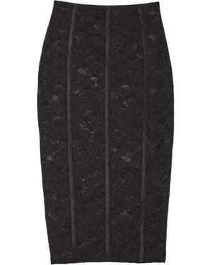 Fleur du Mal Le Stretch Lace Pencil Skirt - Black