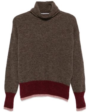 Whyci Rollkragenpullover Mit Einsätzen - Braun