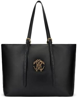 Roberto Cavalli Logo-Applique Tote Bag - Black