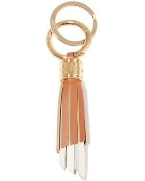 Lancel Medium Tassel Leather Keyring - White