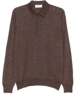 Gran Sasso Button-Collar Long-Sleeve Jumper - Brown