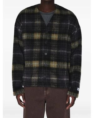 Dr. Denim Julian Check-Pattern Cardigan - Black