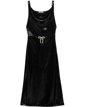 Prada Sequined Midi Dress - Black