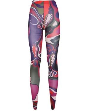 PUCCI Strumpfhose Mit Abstraktem Print - Rot